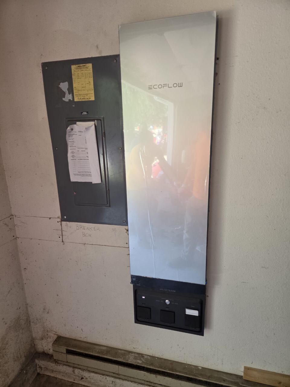 Battery backup installed next to a residential panel in Vancouver WA