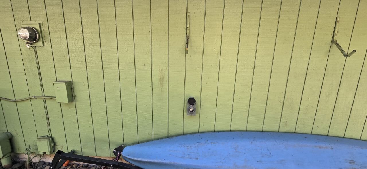 Exterior wall with generator inlet and conduit run back to the panel, Clark County WA